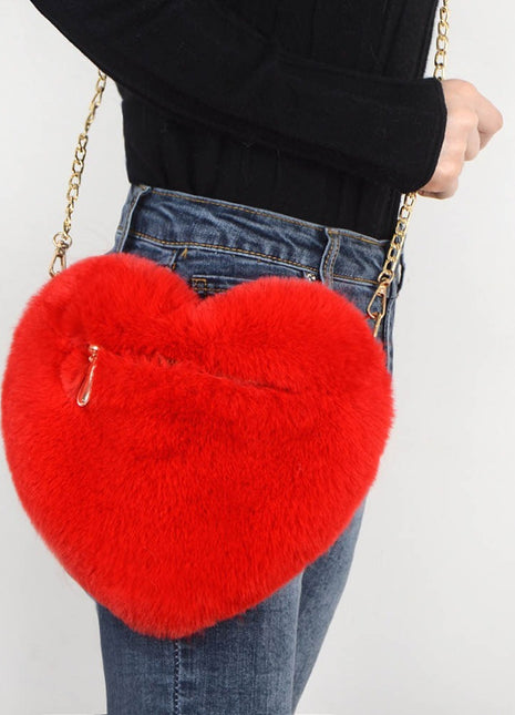 Love Bags For Women Plush Chain Shoulder Bags Valentine's Day Party Bag