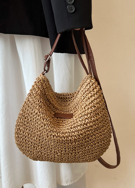 Niche Design Vacation Straw Tote Bag