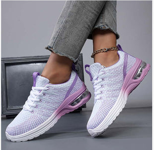 Plus Size Women's Breathable Shoes Flat Fashionable Flyknit